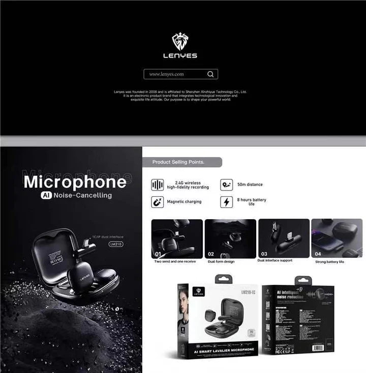 Lenyes LM-210 AI Smart Lavalier Microphone