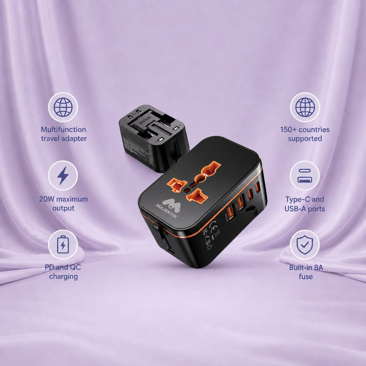 MAJENTIK Multifunction Travel Adapter MC-013