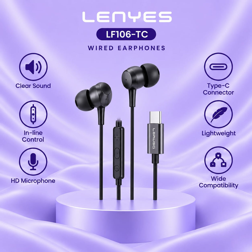 Lenyes LF106-TC Type-C Wired Earphones