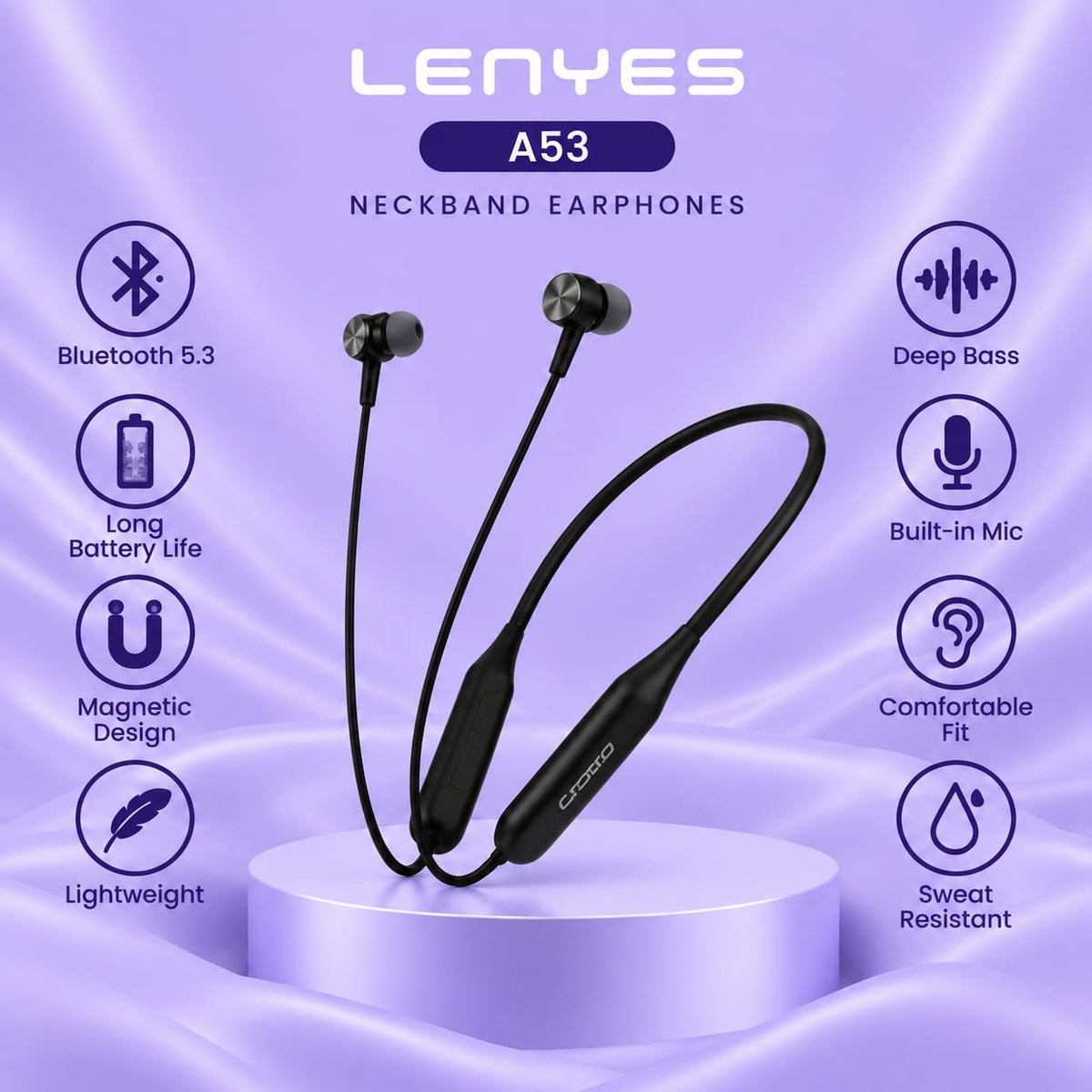 Lenyes A53 Neckband Earphones