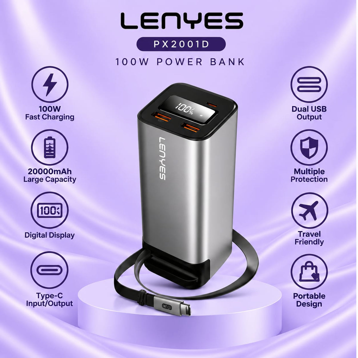 Lenyes PX2001D 100W Power Bank