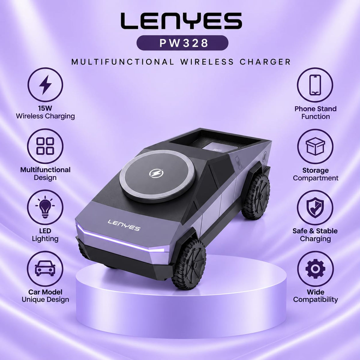 Lenyes PW328 Multifunctional Wireless Charger
