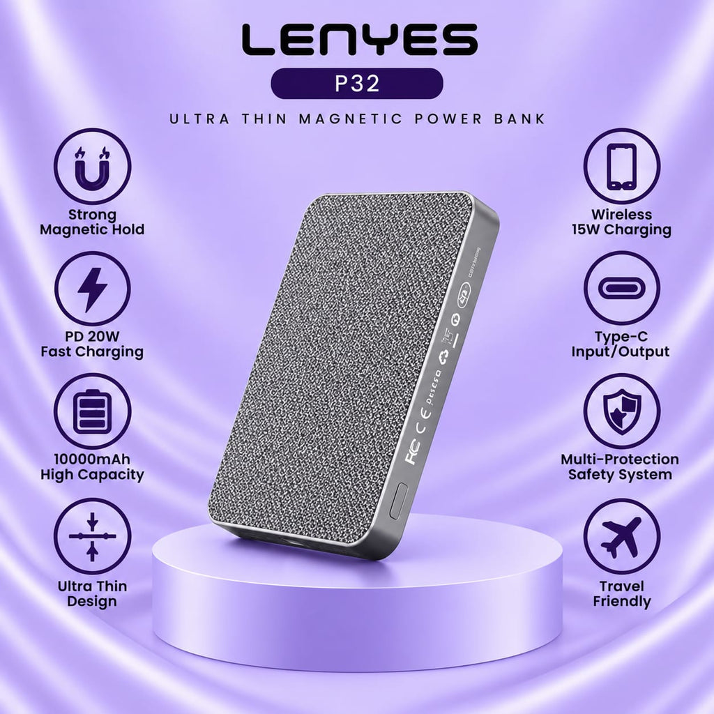 Lenyes P32 Ultra Thin Magnetic Power Bank