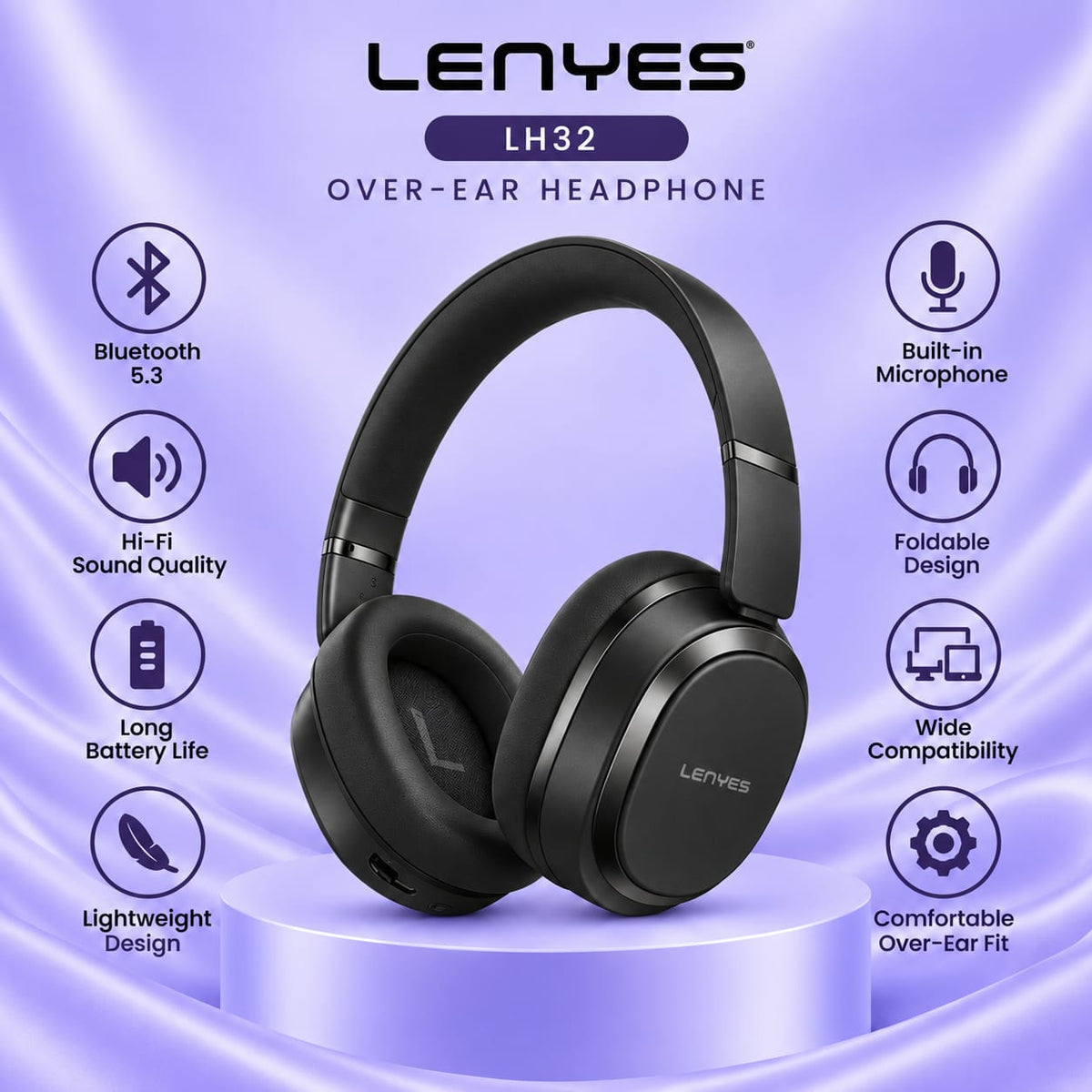 Lenyes LH32 Over-Ear Headphones