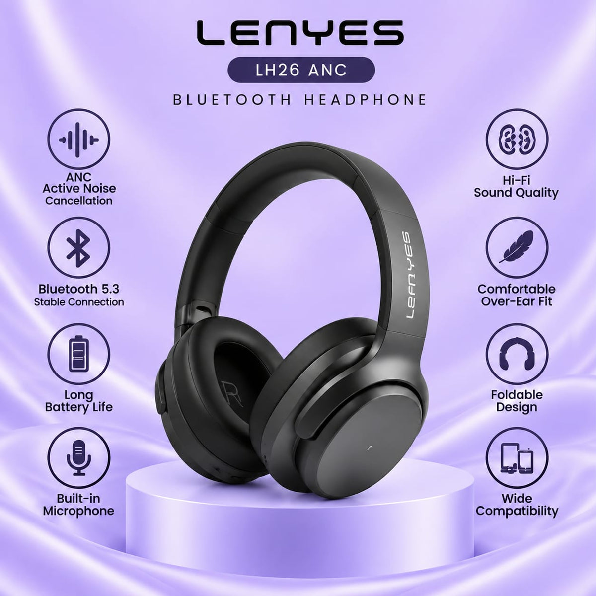 Lenyes LH26 ANC Wireless Headphones