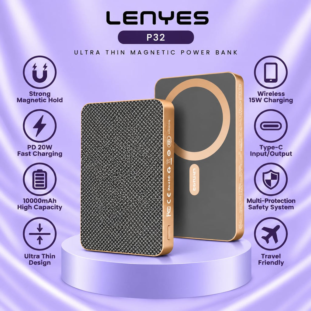 Lenyes P32 Ultra Thin Magnetic Power Bank